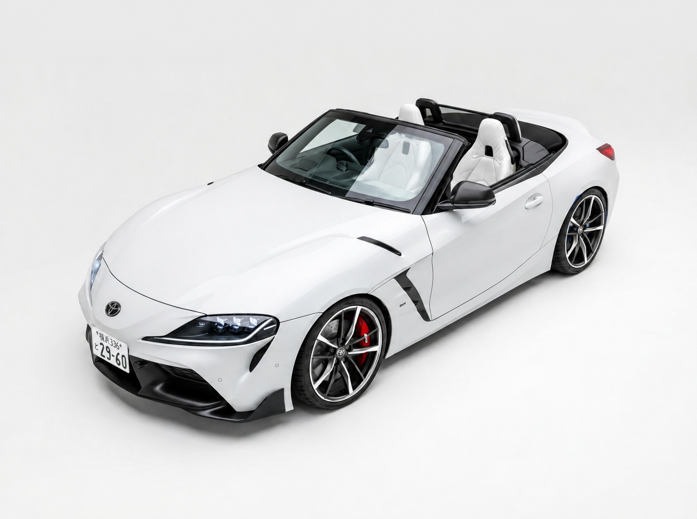 白いGMW Supra Roadsterのオープンフォルム