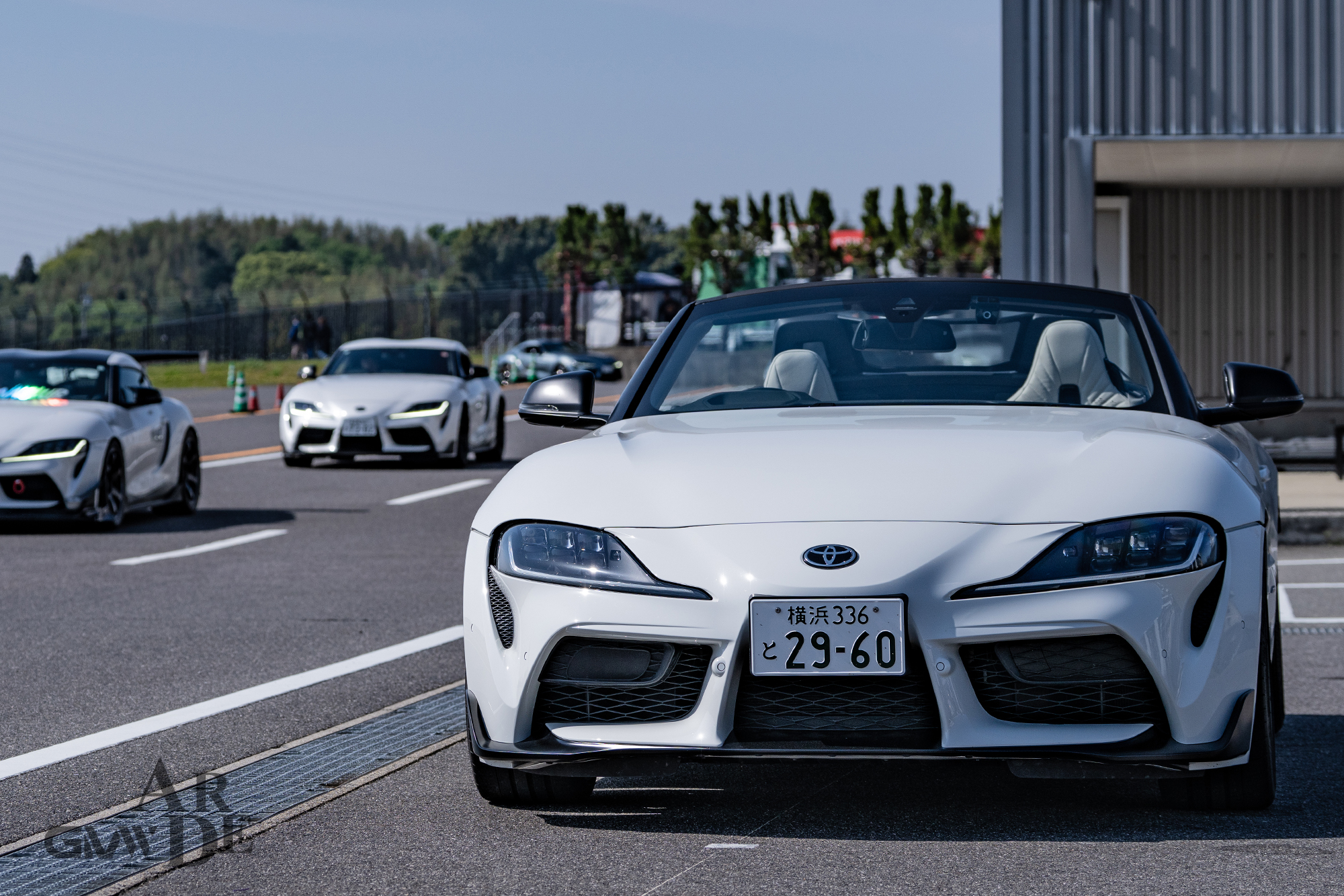 Front view of the car, showing the GR Supra face conversion.